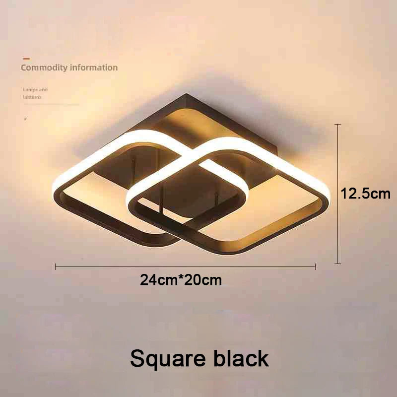 Modern LED Ceiling Light 2 Rings Creative Design Ceiling Lamp Indoor Lighting Fixtures Hallway Balcony Aisle Office Light